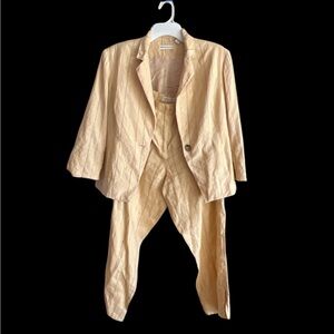 Butter yellow linen Blazer and Pants Set